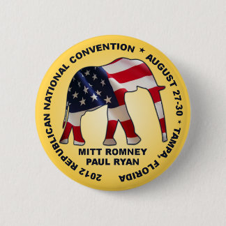 Romney Ryan 2012 GOP Convention 6 Cm Round Badge