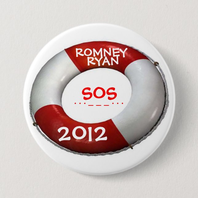 Romney Ryan 2012 SOS Lifesaver Button (Front)