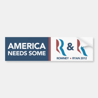 Romney Ryan America Need Some R and R Bumper Bumper Sticker