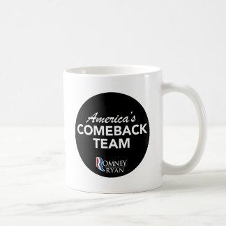 Romney Ryan America's Comeback Team Round (Black) Coffee Mug