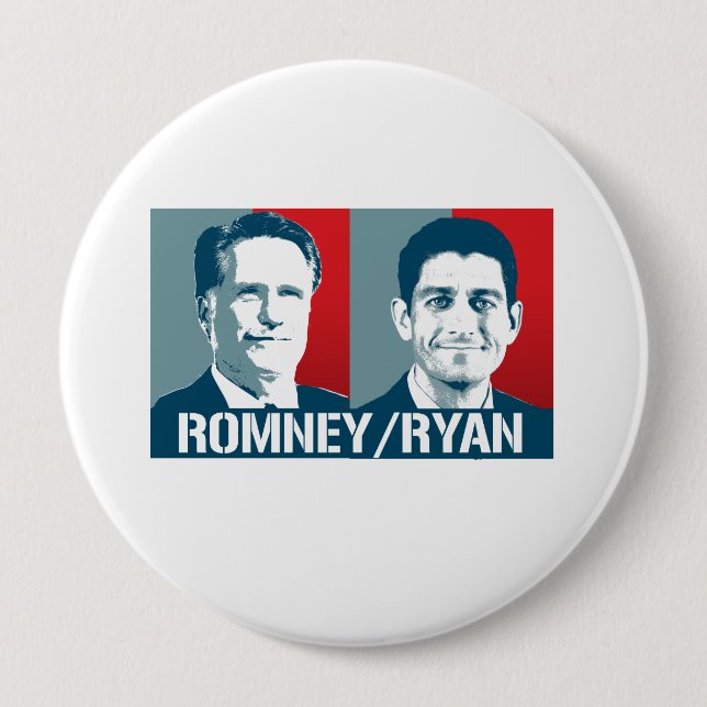 ROMNEY RYAN ART 10 CM ROUND BADGE (Front)