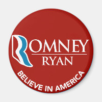 Romney Ryan Believe In America Round Red