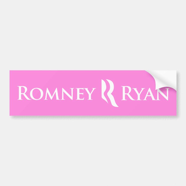 Romney Ryan Bumper Sticker (Pink) (Front)