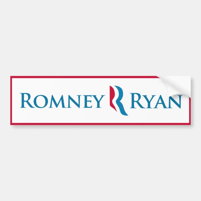 Romney Ryan Bumper Sticker (White) (Front)