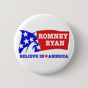 Romney Ryan Eagle Flag 6 Cm Round Badge