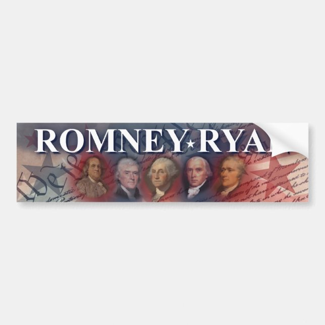 Romney - Ryan - Forefathers Bumper Sticker (Front)