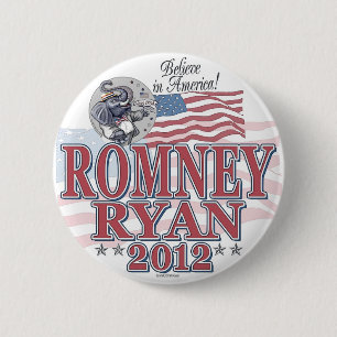 Romney Ryan GOP Ticket 6 Cm Round Badge