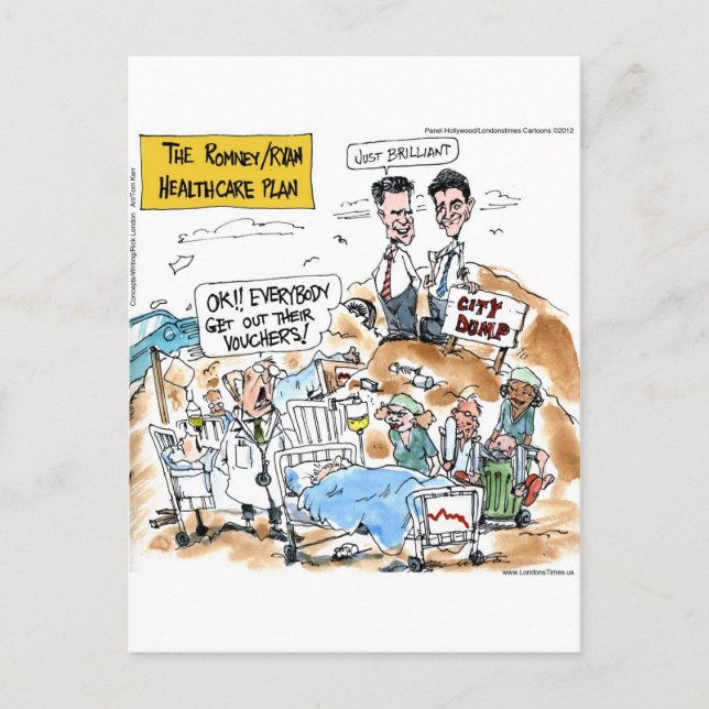 Romney/Ryan Health Care Funny Gifts & Tees Postcard (Front)