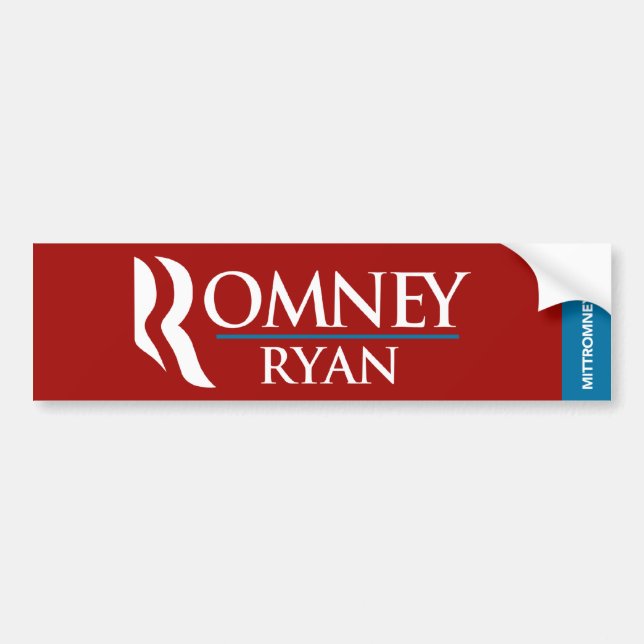 Romney Ryan Logo Bumper Sticker Red (Front)