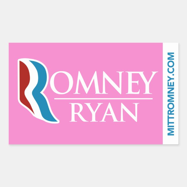 Romney Ryan Logo Sticker Pink (Front)