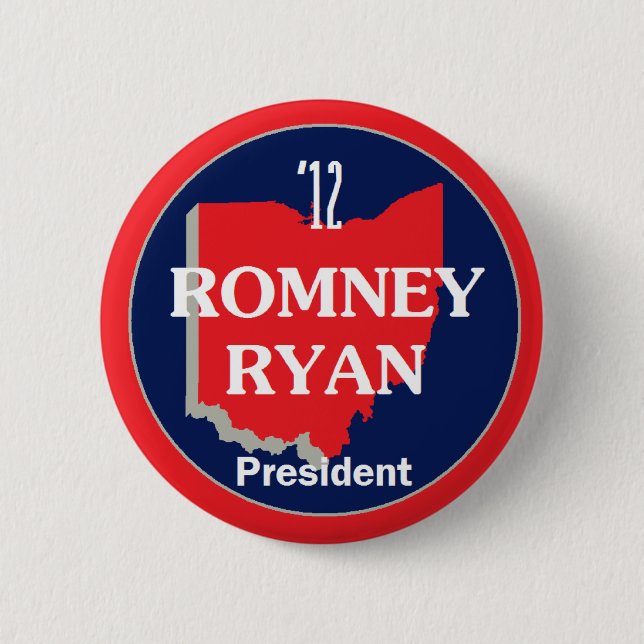 Romney Ryan OHIO 6 Cm Round Badge (Front)