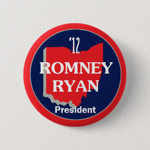 Romney Ryan OHIO 6 Cm Round Badge