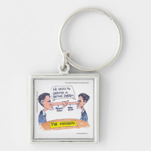 Romney Ryan Pinocchio Merger Funny Gifts & Tees Key Ring