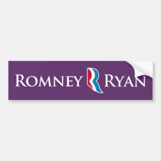 Romney Ryan R Logo Purple Background Bumper Sticker