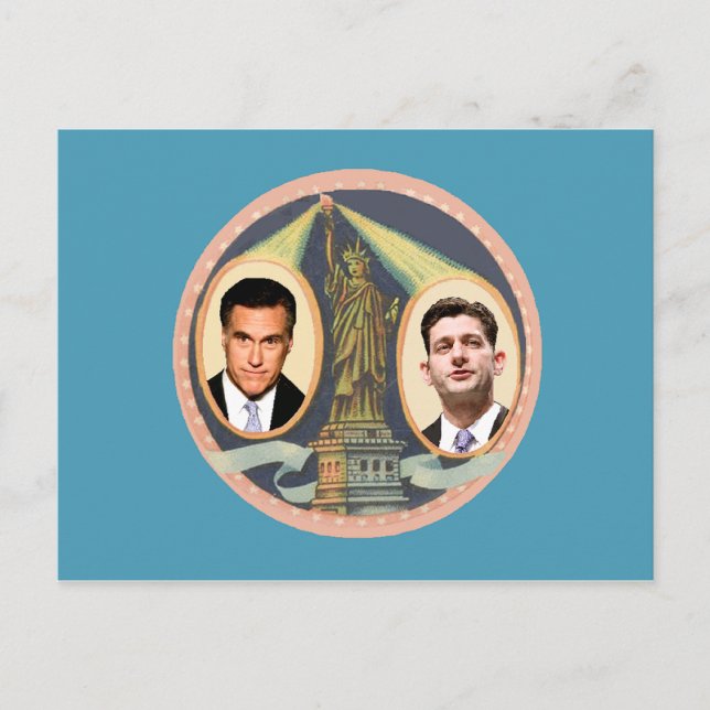 Romney Ryan Retro Postcard (Front)