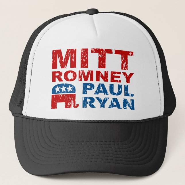 Romney Ryan Run Vote Win Trucker Hat (Front)