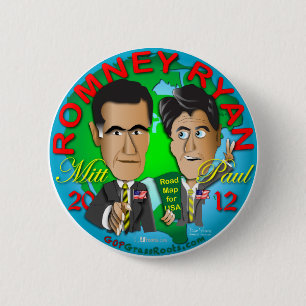 Romney Ryan USA 6 Cm Round Badge