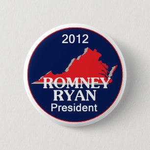 Romney Ryan VIRGINIA 6 Cm Round Badge