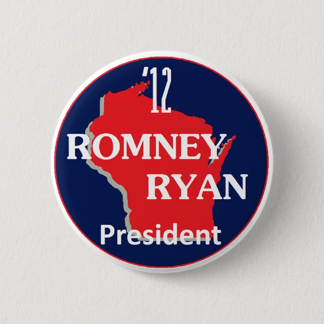 Romney Ryan WISCONSIN 6 Cm Round Badge (Front)
