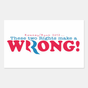 Romney Ryan Wrong Rectangular Sticker