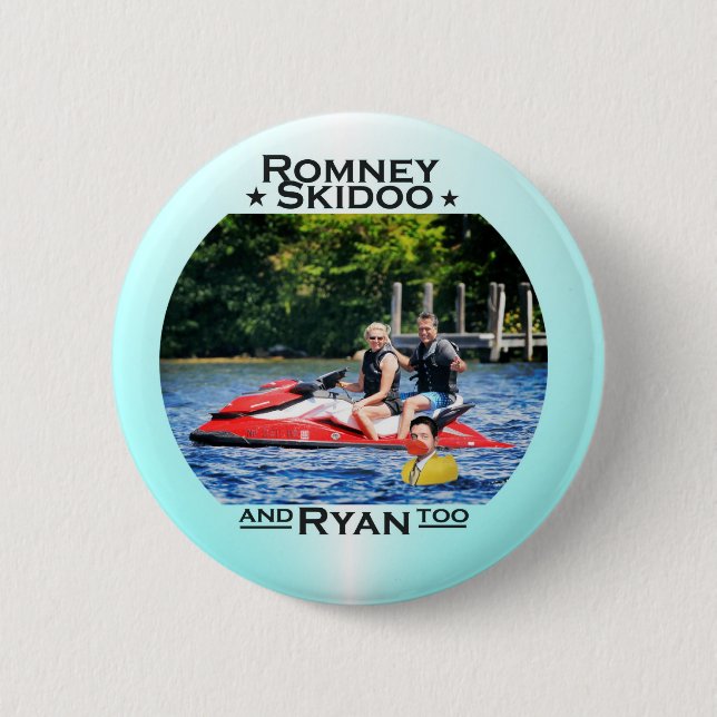 Romney Skidoo & Ryan, too 6 Cm Round Badge (Front)