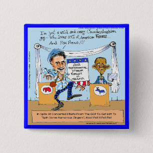 Romney Tries Zingers on Obama Funny Gifts & Cards 15 Cm Square Badge