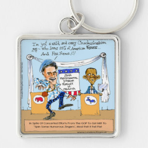 Romney Tries Zingers on Obama Funny Gifts & Cards Key Ring