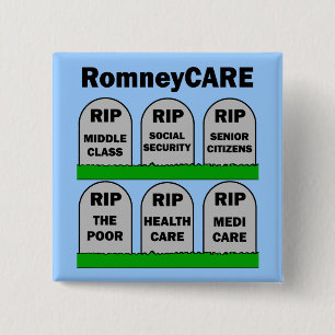 RomneyCARE 15 Cm Square Badge