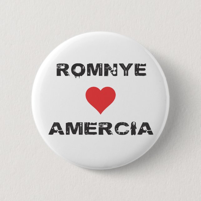 Romnye Luvs Amercia Pinback Pin (Front)