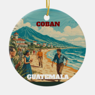 Rompecabezas  GUATEMALA COBAN Retro poster Ceramic Tree Decoration
