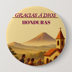 Rompecabezas  Honduras GRACIAS A DIOS Retro poster 10 Cm Round Badge