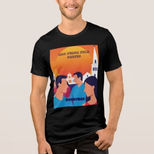 Rompecabezas  Honduras San Pedro Sula Retro poster Tri-Blend Shirt