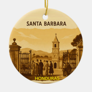 Rompecabezas  Honduras Santa Barbara Retro poster Ceramic Tree Decoration