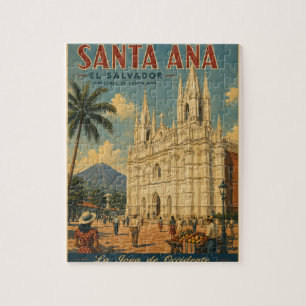 Rompecabezas Santa Ana, El Salvador Retro poster Jigsaw Puzzle