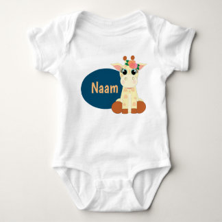 Romper with name and Giraffe van Stylimalzz Baby Bodysuit