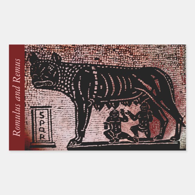 Romulus and Remus Rectangular Sticker (Front)