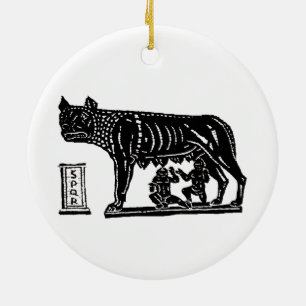 Romulus and Remus Roman Mythology Ceramic Tree Decoration