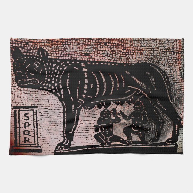 Romulus and Remus Tea Towel (Horizontal)