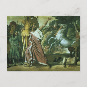 Romulus, conqueror of Acron, taking his booty to t Postcard