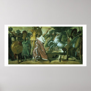Romulus, conqueror of Acron, taking his booty to t Poster