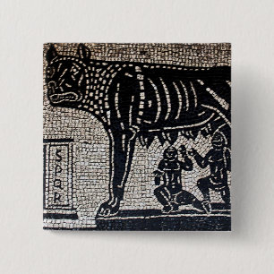 Romulus & Remus 15 Cm Square Badge