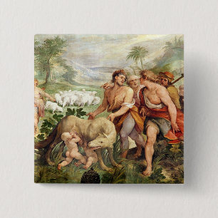 Romulus suckled by the she-wolf 15 cm square badge
