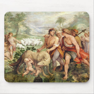 Romulus suckled by the she-wolf mouse pad