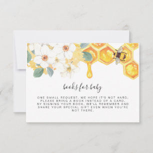 ROMY Floral Honey Bee Books for Baby Insert Invitation