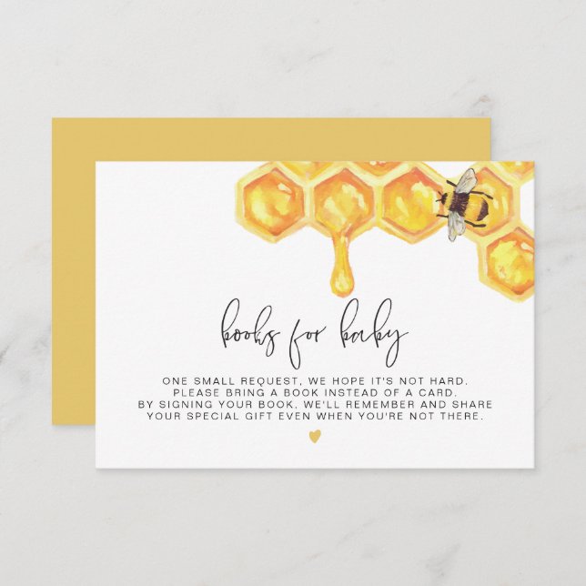 Romy - Honeycomb Bee Books for Baby Insert Invitation (Front/Back)