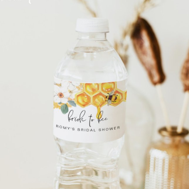 ROMY Rustic Floral Sweet As Can Be Baby Shower Water Bottle Label (Creator Uploaded)