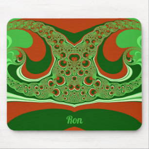 RON ~ CHRISTMAS ~ Red Green White Mouse Pad