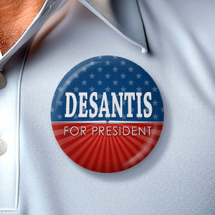 Ron DeSantis 2024 - stars and stripes design 6 Cm Round Badge