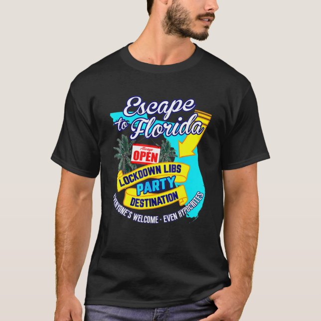 Ron Desantis Escape To Florida Vinatge Funny T-Shirt (Front)