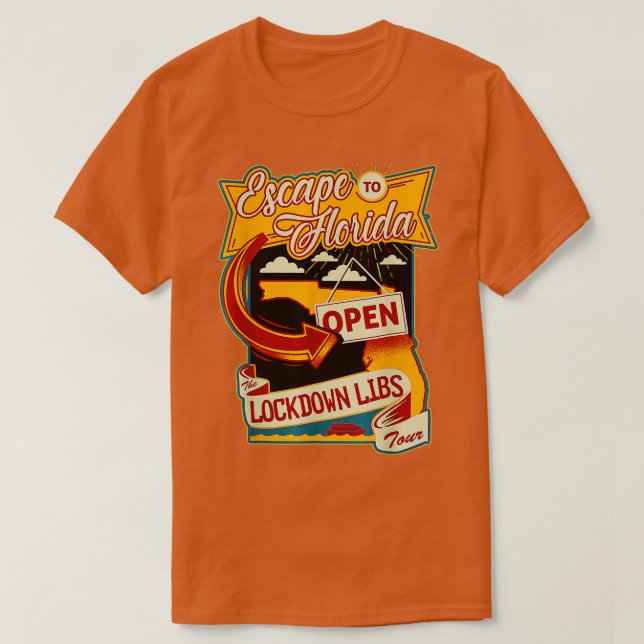 Ron DeSantis Escape To Florida Vinatge T-Shirt (Design Front)
